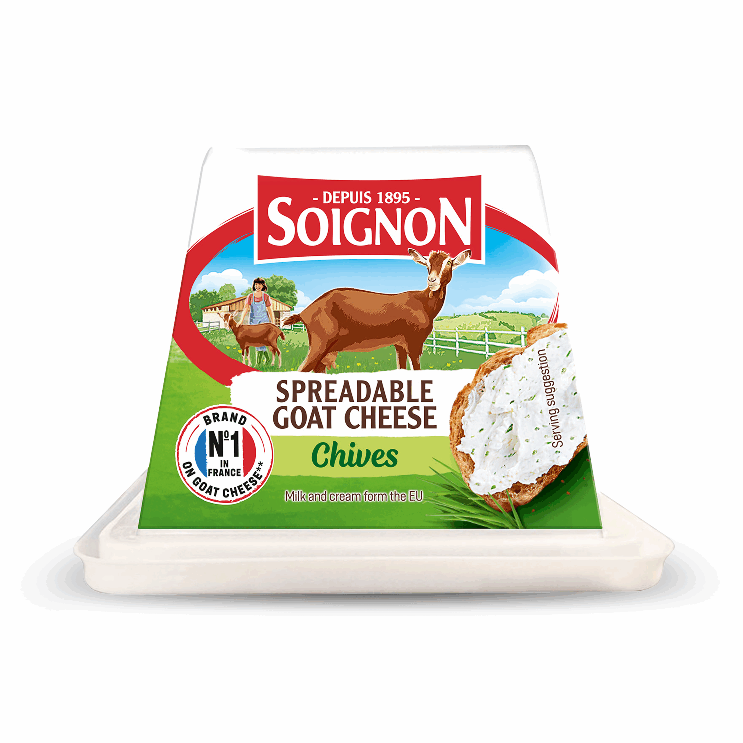 SPREADABLE GOAT CHEESE PYRAMID 150G – CHIVES