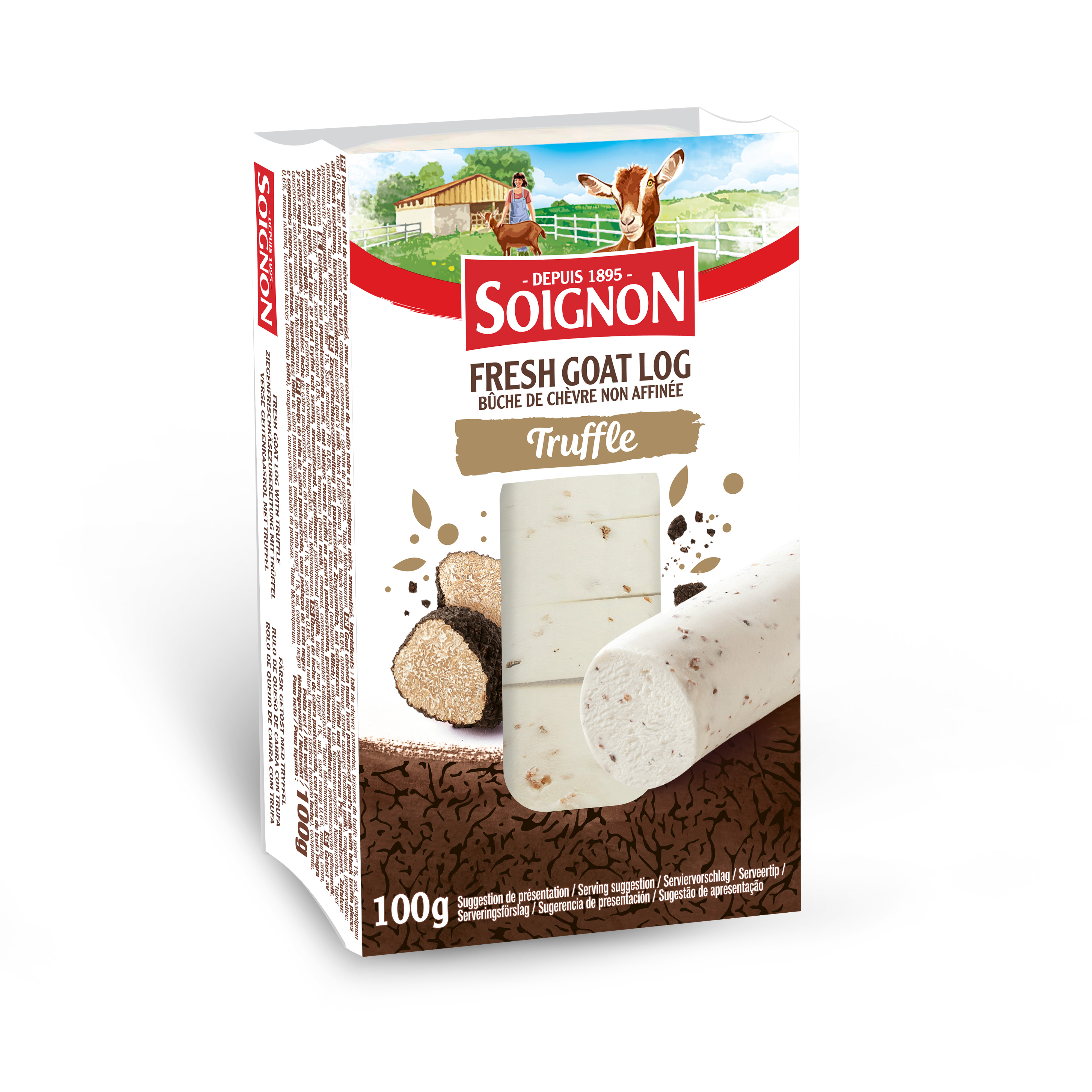GOAT CHEESE LOG 100G – TRUFFLE